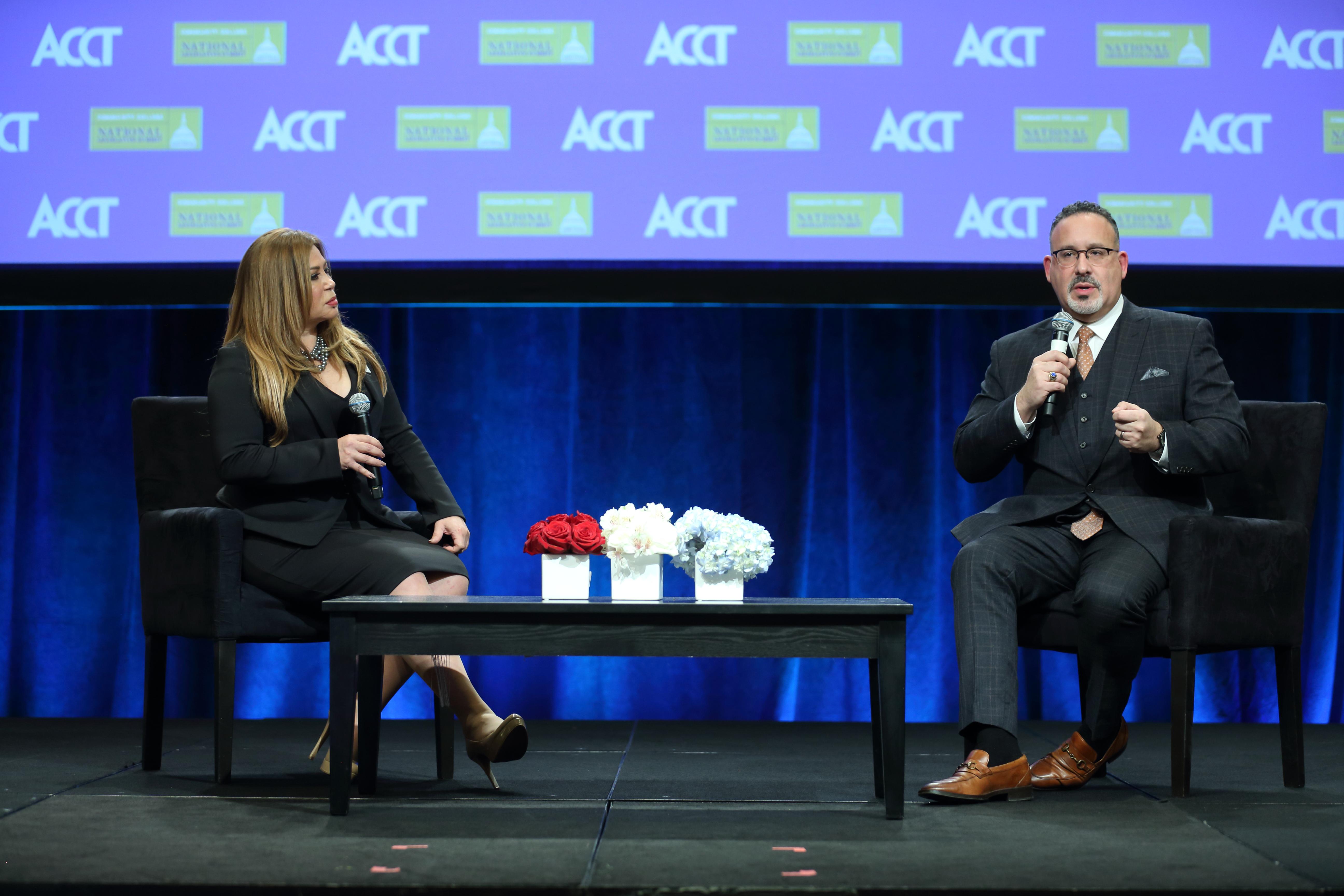 Rose Benavidez and Secretary of Education Miguel Cardona